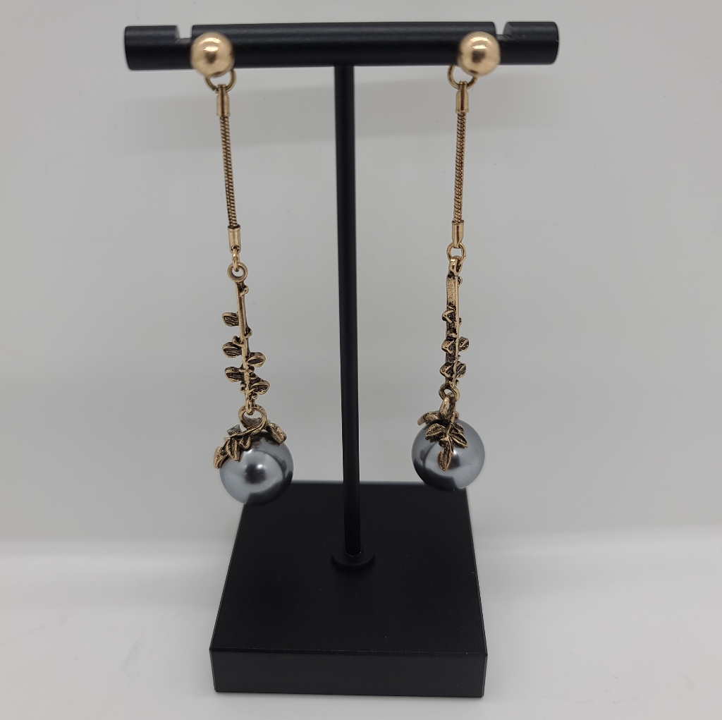 Faux Tahitian Pearl Earrings